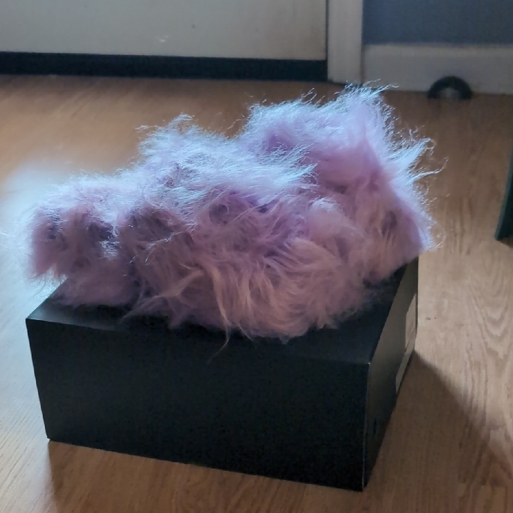 Fluffy Purple Platform Sandals
